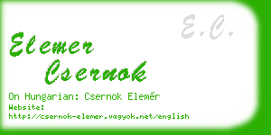 elemer csernok business card